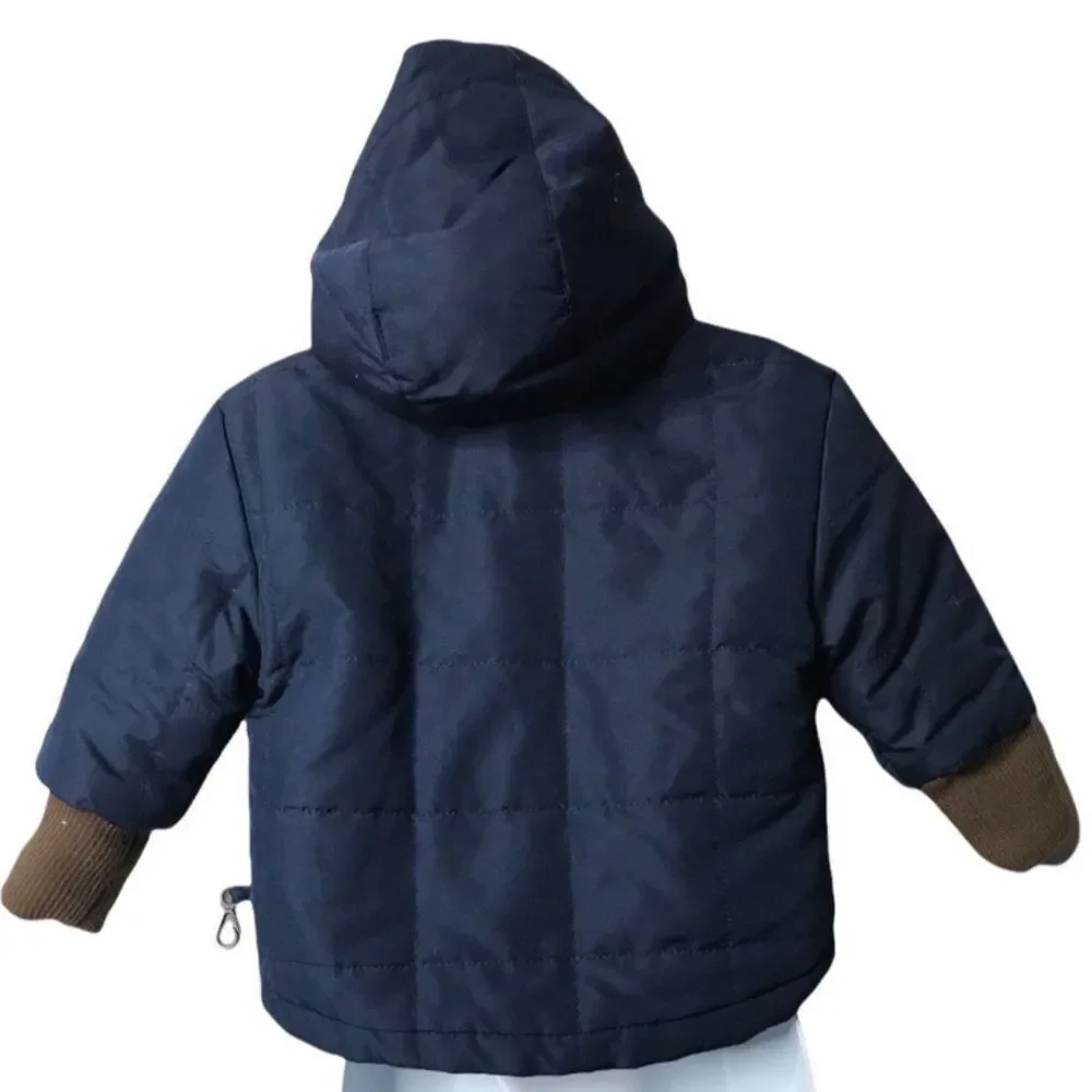 Le Petite Rothschild Parka 6/9M Hooded Coat Full Zip Ribbed Trim Removable Hood
